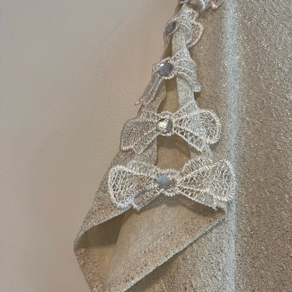 Vintage Y2K Sparkly Star Rhinestone Top with Bow Sleeve Detail - Picture 9 of 9